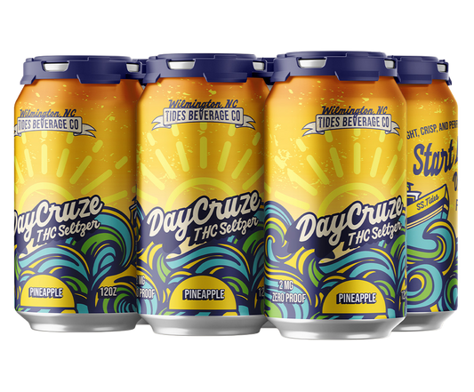 6 pack of DayCruze THC Seltzer Pineapple flavor from Wilmington, NC