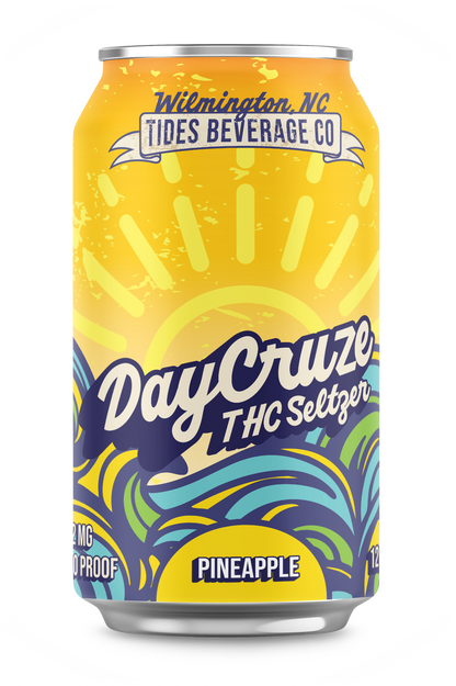 Can of DayCruze THC Seltzer Pineapple flavor from Wilmington, NC