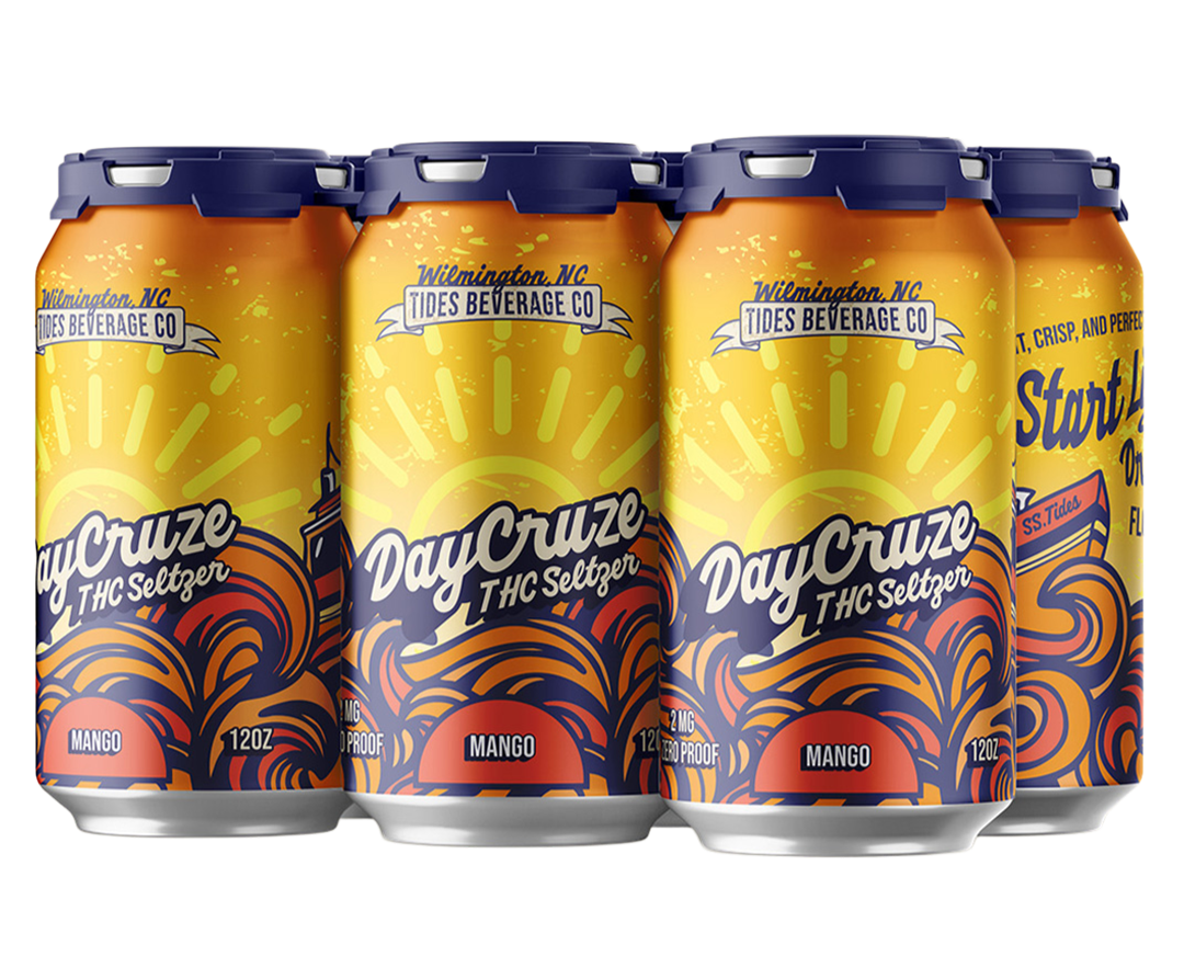Tides Beverage co Daycruze mango THC seltzer 6 pack