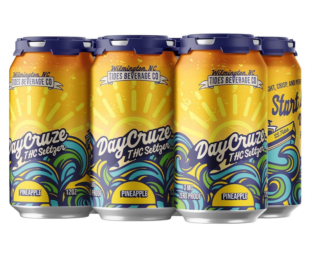 6 pack of DayCruze THC Seltzer Pineapple flavor from Wilmington, NC